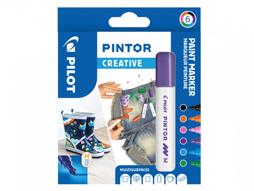 [3131910517436] PILOT Pintor Pigment Marker, medium, set of 6 Creative