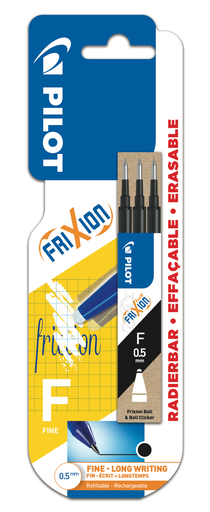 [3131910551416] PILOT Refill for erasable rollerball fine tip black pack of 3