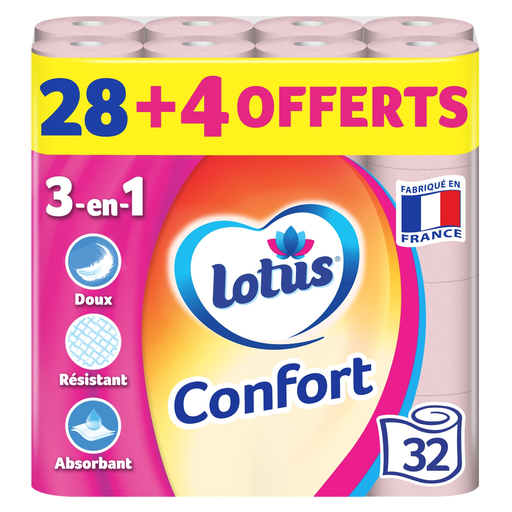 [3133200094702] LOTUS Toilet paper pink confort aquatube 2-ply 32 rolls