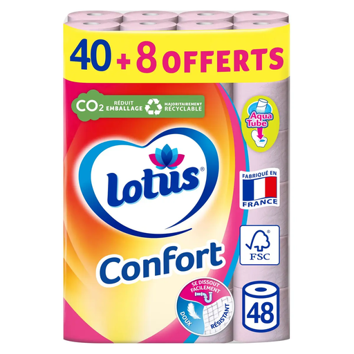 [3133200094825] LOTUS Confort Toilet Paper 2-ply aqua 48 rolls