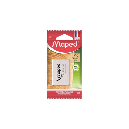 [3154140107253] MAPED White Rectangular Natural Rubber Eraser
