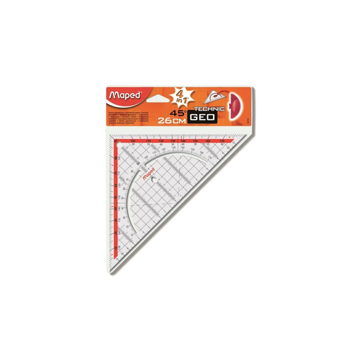 [3154140287009] MAPED Esquadro Geométrico Escolar 45° Hipotenusa 26cm Geotechnic
