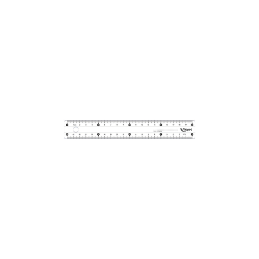 [3154141461125] MAPED Régua Plana Duplo Decímetro Em Plástico 20 cm