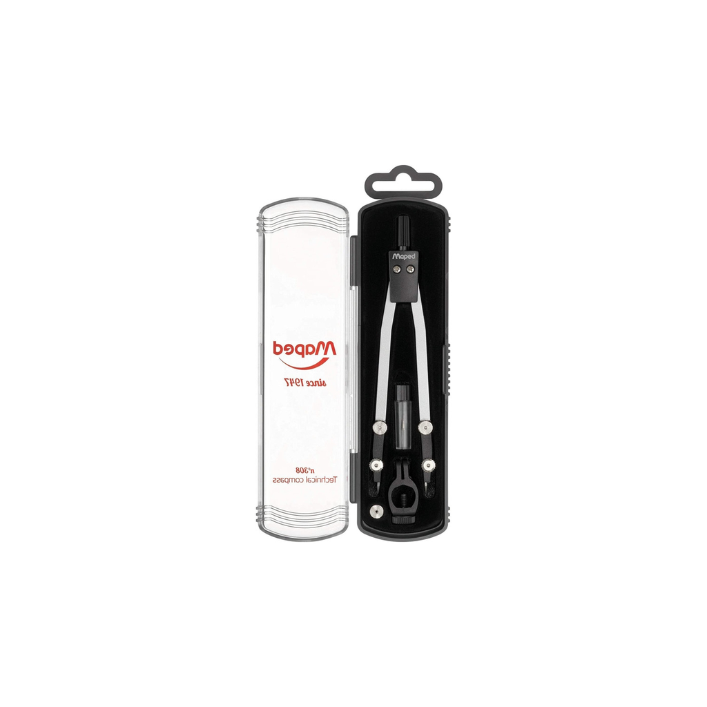 MAPED Technical Compass Technical Drawing Precision Metal 3-Piece Set