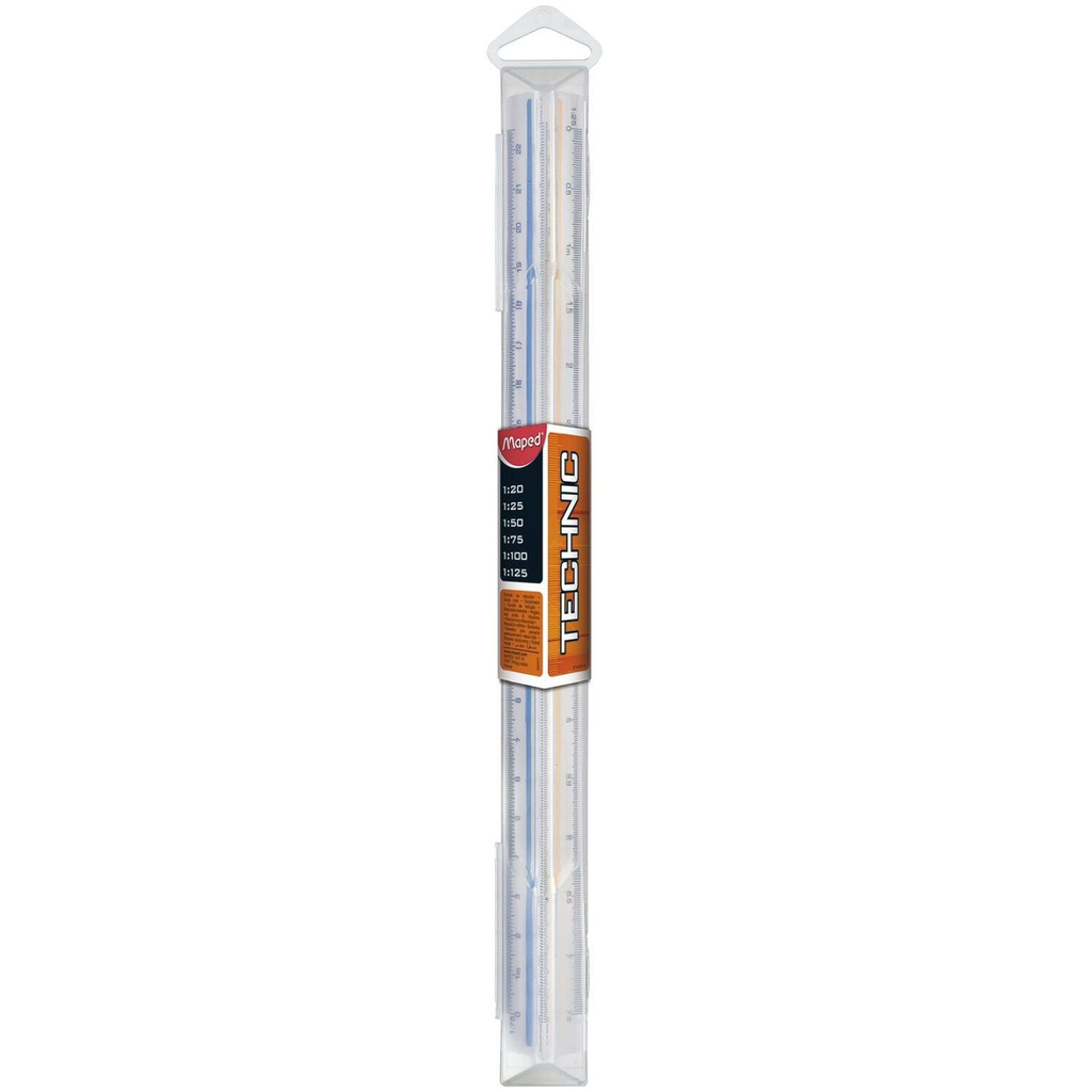 MAPED Triangular Scale Ruler Kutch Reduction Scales 1:20 1:25 1:50 1:75 1:100 1:125