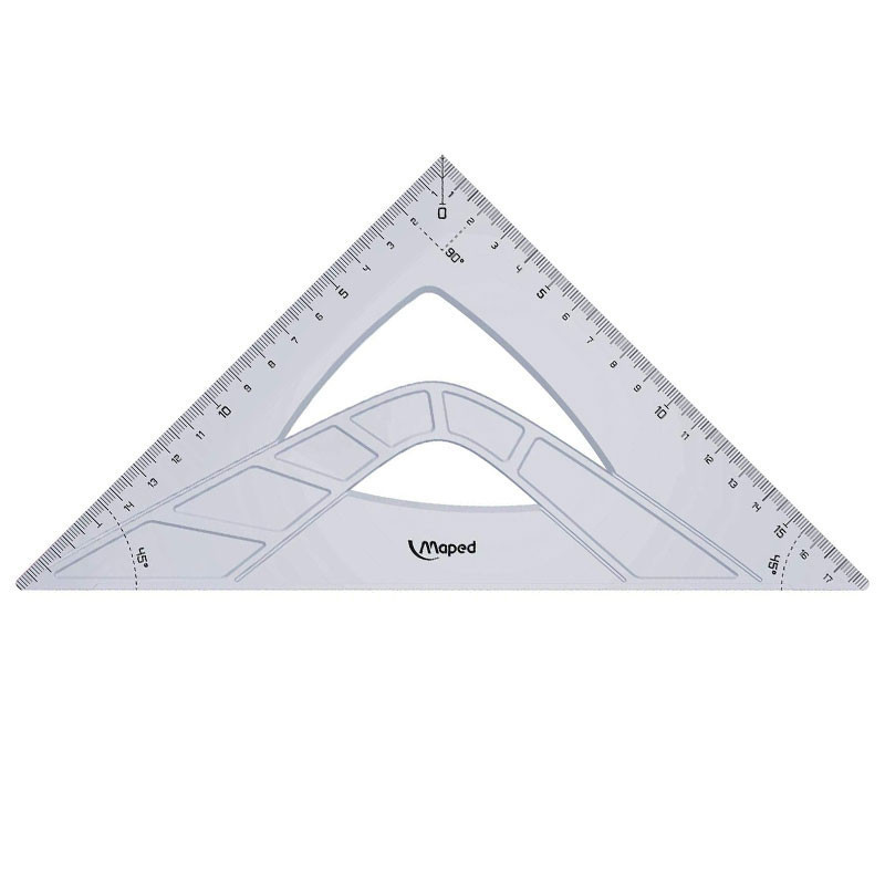 MAPED Esquadro Escolar 45° Hipotenusa 26cm Plástico Geometric