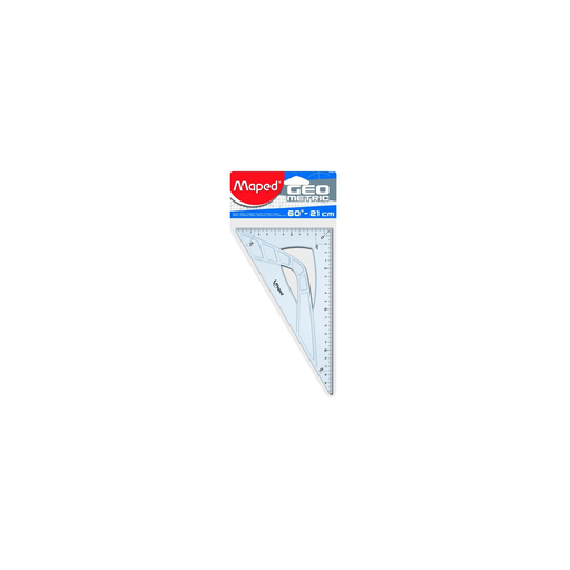 [3154142426215] MAPED Esquadro Escolar 60° Lado Longo 21cm Plástico Transparente