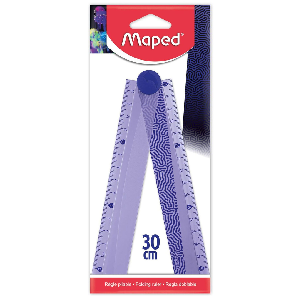 MAPED Règle 15 et 30cm Pliable Plastique Avec décor Scolaire