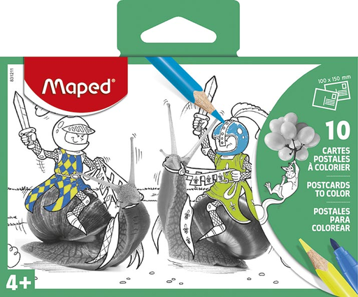 [3154148312116] MAPED Postais para colorir X10 cores sortidas