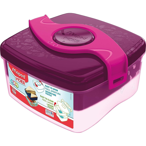 [3154148701019] MAPED Lunch and Snack Box Plastic Pink 2 compartments 1.4 L