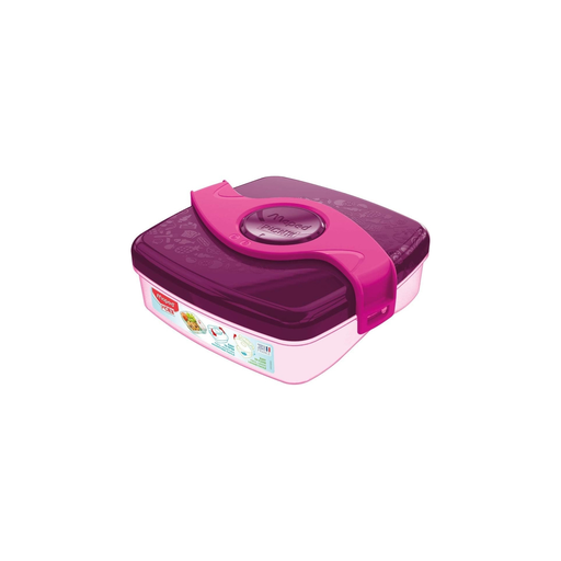 [3154148703013] MAPED Plastic Snack Box Pink Purple 1 Compartment 15 X 17cm 520 ml