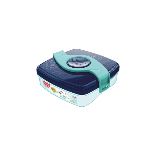 [3154148703044] MAPED Boîte À Goûter Plastique Bleu Vert 1 Compartiment 15 X 17cm 520 ml