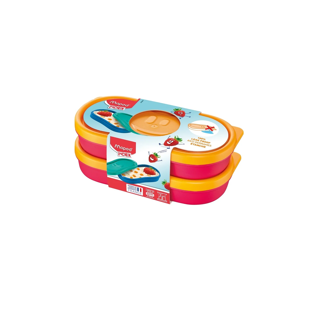 MAPED Rectangular Airtight Food Container 0.15 L - Pack of 2