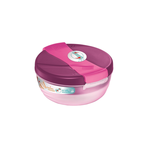 [3154148726012] MAPED Grand Bol Déjeuner Lunch Box Bento 3 Compartiments Rose