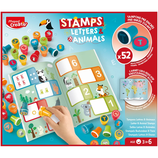 [3154149070602] MAPED Letters and Animals Stamps X 52 Pieces
