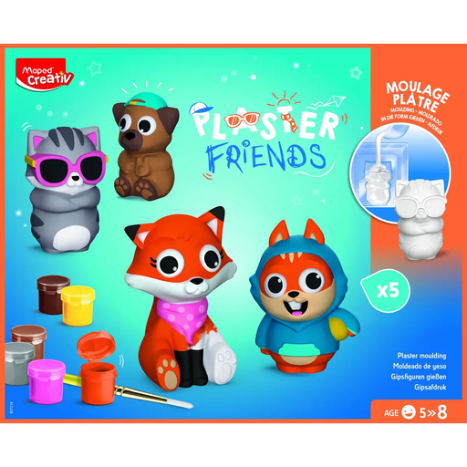[3154149072187] MAPED Plaster Casting Kit 5 Animals