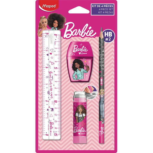 [3154149818679] MAPED Kit de material escolar Barbie, 4 peças