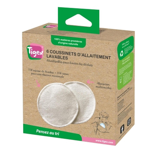 [3159921226390] TIGEX Discos de amamentação laváveis em viscose de bambu lote de 6