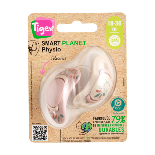[3159921241904] TIGEX Chuchas Smart Planet Koala Silicone 18-36m Rosa, lote de 2