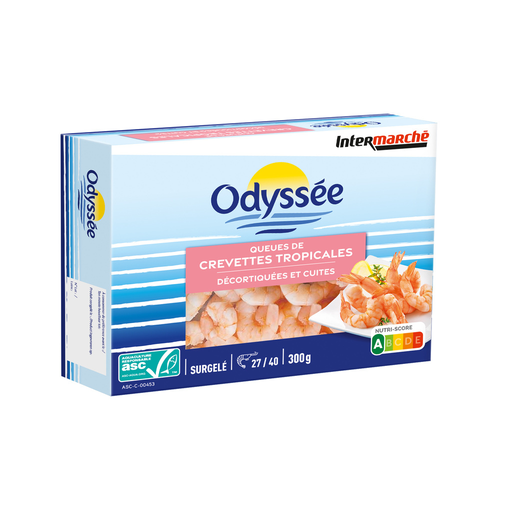 [3250391151417] ODYSSÉE Tropical shrimp tails peeled and cooked 300 g