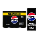 PEPSI Bebida gaseosa con extractos vegetales sin azúcares 12 x 33 cl