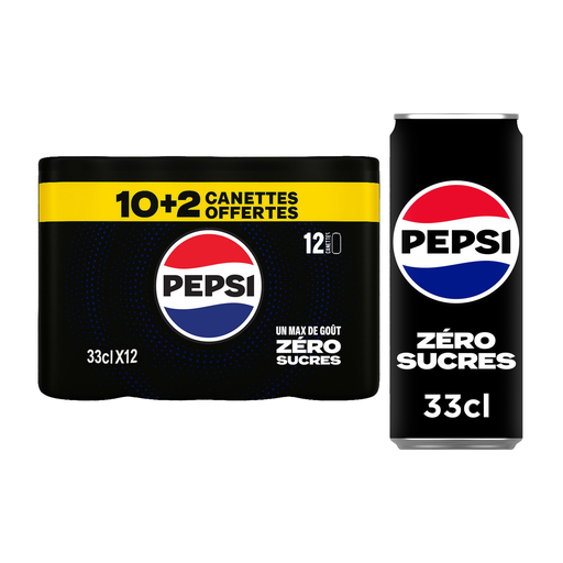 [3168930175421] PEPSI Boisson gazeuse aux extraits végétaux sans sucres 12 x 33 cl