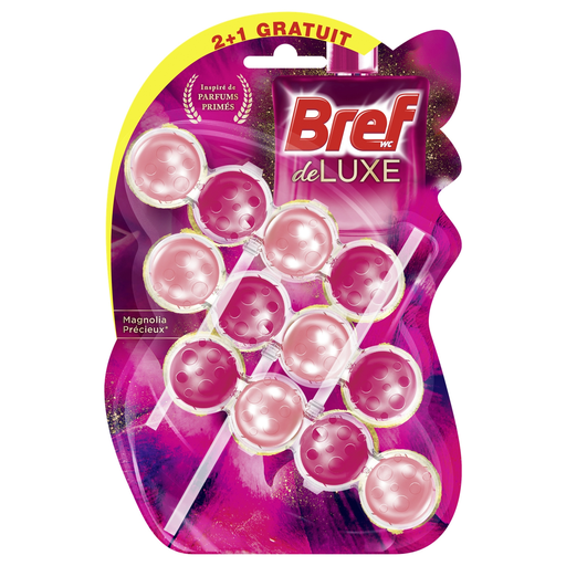 [3178041360463] BREF Toilet Block Deluxe Precious Magnolia 3x50g