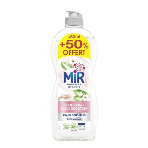 [3178041364089] MIR Lavavajillas Líquido Aloe Vera Flor de Algodón 675 ml