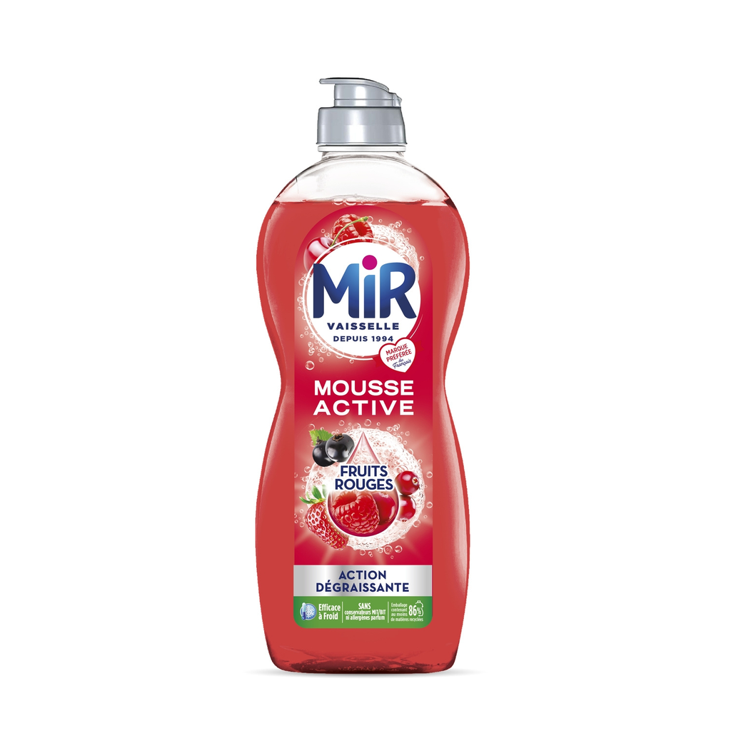 MIR Detergente Loiça Espuma Ativa Ação Desengordurante Aroma Frutos Vermelhos 675 ml