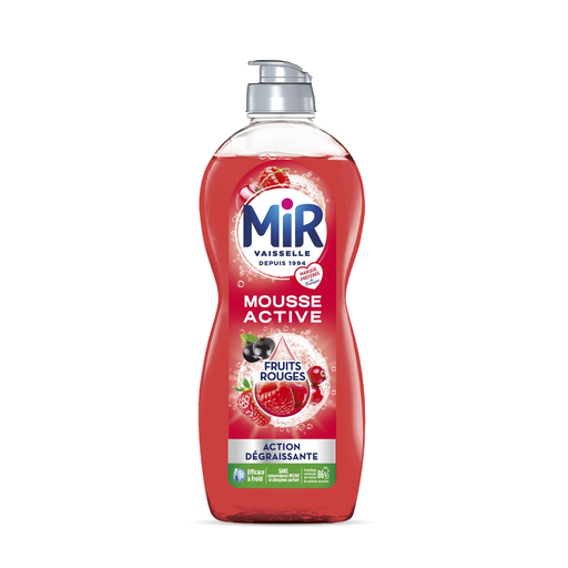[3178041371643] MIR Lavavajillas Líquido Espuma Activa Acción Desengrasante Aroma Frutos Rojos 675 ml