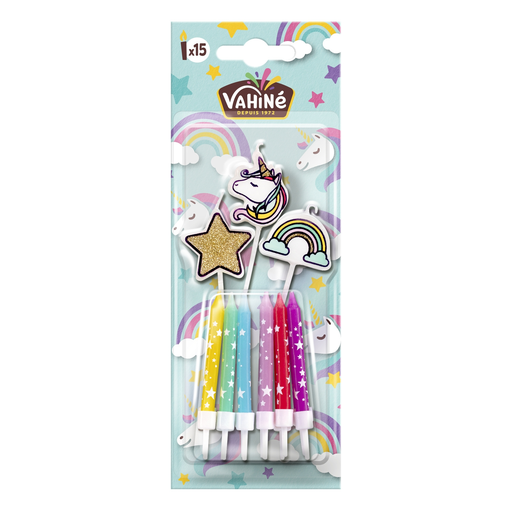 [3179142040162] VAHINE Unicorn candles 15 candles