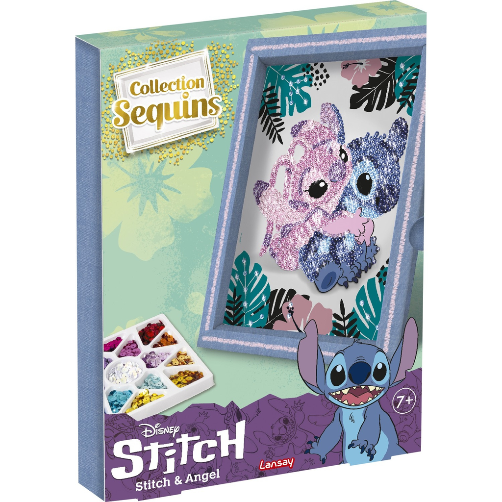 LANSAY Disney Collection Sequins Stitch y Angel la caja
