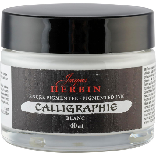 [3188550113016] CLAIREFONTAINE Jacques Herbin Pigmented Calligraphy Ink White 40 ml