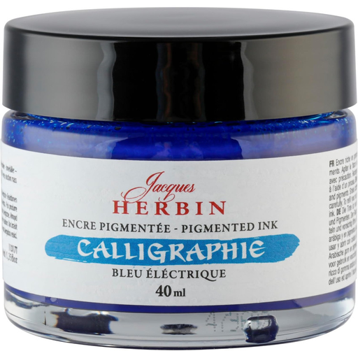 [3188550113177] CLAIREFONTAINE Jacques Herbin Pigmented Calligraphy Ink Electric Blue 40 ml