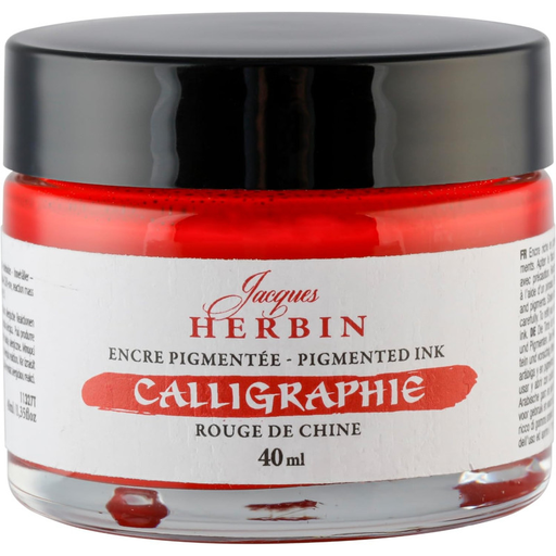 [3188550113276] CLAIREFONTAINE Jacques Herbin Pigmented Calligraphy Ink Rouge de Chine 40 ml