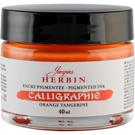 [3188550113566] CLAIREFONTAINE Jacques Herbin Pigmented Calligraphy Ink Tangerine Orange 40 ml