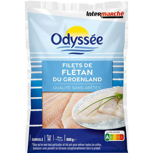 [3250391176403] ODYSSÉE Filetes de fletán de Groenlandia congelados 800 g