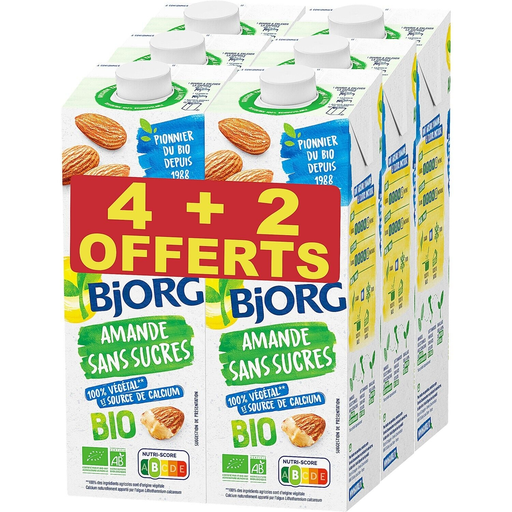 [3229820797717] BJORG Bebida Vegetal de Amêndoa Bio Sem Açúcares Adicionados 1 L