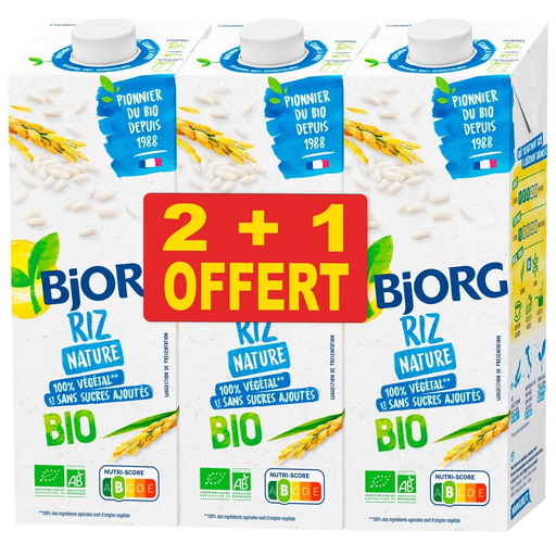 [3229820804316] BJORG Bebida vegetal bio arroz natural 3 L