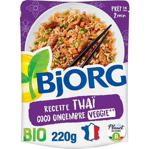 [3229820805368] BJORG Riz Thai coco gingembre BIO 220 g