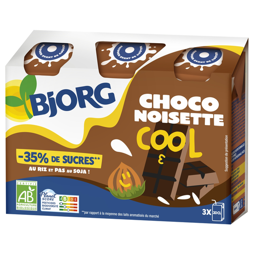 [3229820806907] BJORG Rice Choco Hazelnut Plant-Based Drink 3x20cl