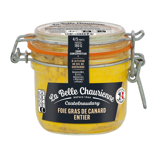 [3245360002562] LA BELLE CHAURIENNE Foie gras de pato entero 4/5 porciones 180 g