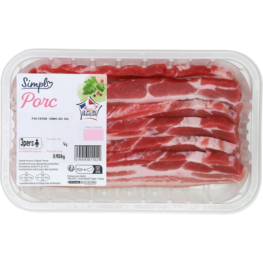 [3245416011029] SIMPL Boneless Pork Belly 450 g
