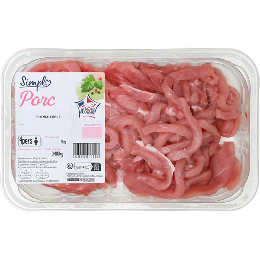 [3245416011050] SIMPL Pork Loin Strips 400 g