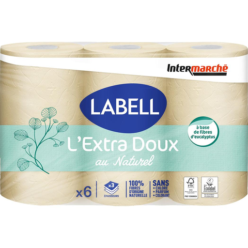 [3250393196089] LABELL Papel higiénico 100% fibras de origen natural 6 rollos
