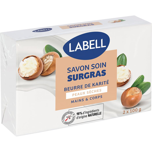 [3250393448218] LABELL Sabonete sobregraso manteiga de karité pele seca mãos e corpo 2 x 100 g