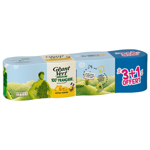 [3254474017188] GEANT VERT Maïs Doux Extra Tendre Sans Résidu De Pesticides 4x285g