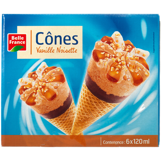 [3258561410265] BELLE FRANCE Cone baunilha avelã 6 x 120 ml