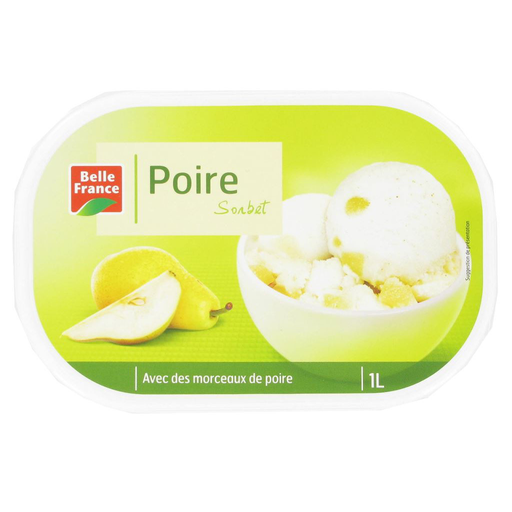 [3258561410791] BELLE FRANCE Pear sorbet with pieces 1 L