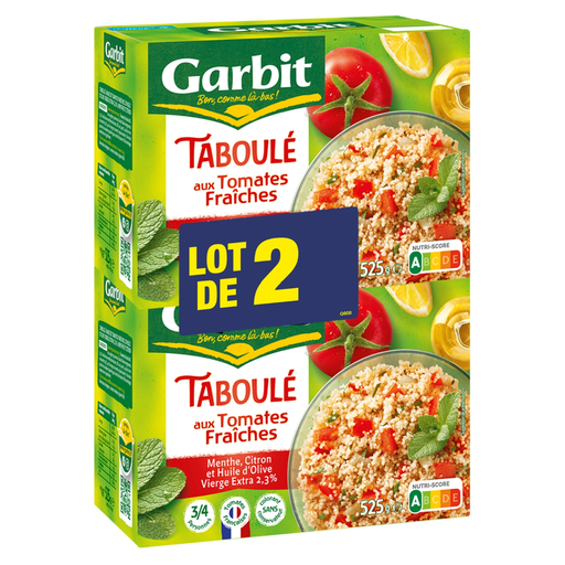 [3261055948434] GARBIT Taboulé with Fresh Tomatoes 2 x 525 g